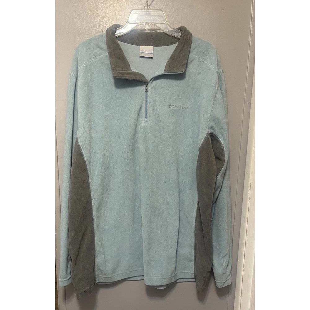 Columbia fleece pullover men's extra-large blue and gray 1/4 Zip